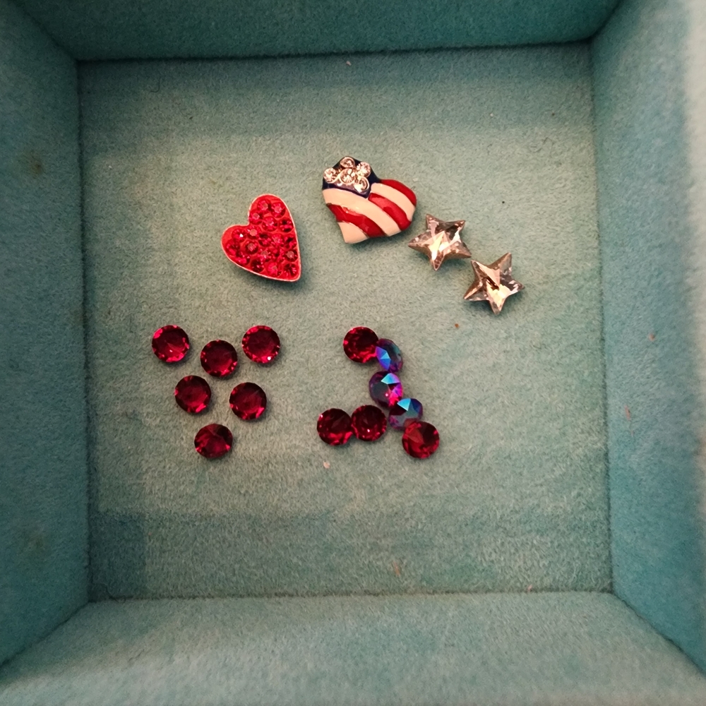 Red and Silver Earring Set